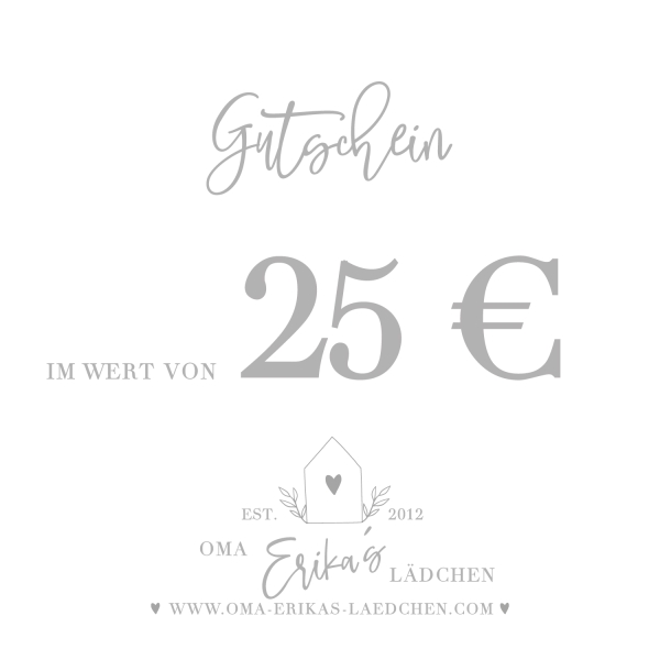 Geschenkgutschein Wert 25 €